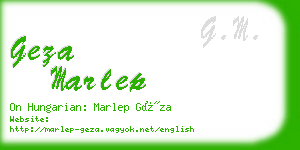 geza marlep business card